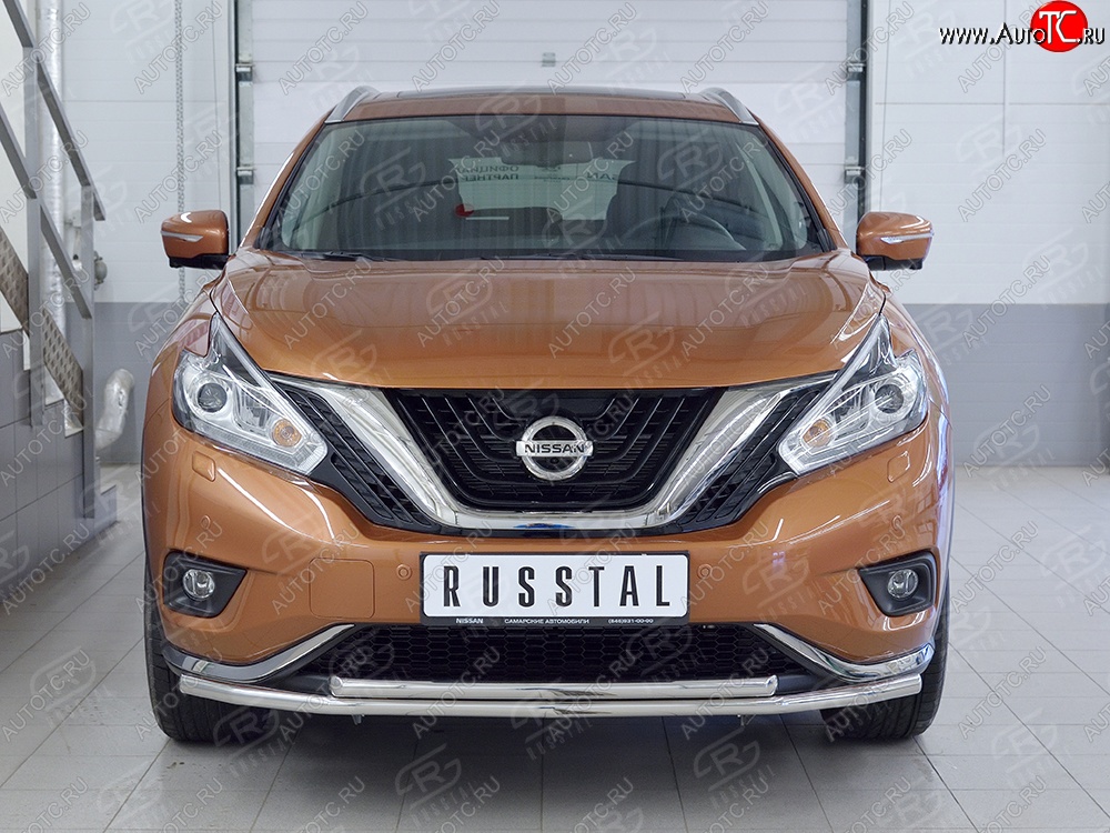 18 999 р. Защита переднего бампера (2 трубыØ42 мм, нержавейка) SLITKOFF  Nissan Murano  3 Z52 (2015-2022) дорестайлинг  с доставкой в г. Воронеж