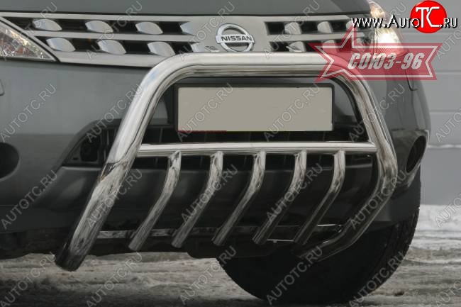 20 159 р. Защита переднего бампера Souz-96 (d76) Nissan Murano 1 Z50 (2002-2009)  с доставкой в г. Воронеж