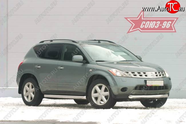 14 084 р. Защита переднего бампера одинарная Souz-96 (d76) Nissan Murano 1 Z50 (2002-2009)  с доставкой в г. Воронеж
