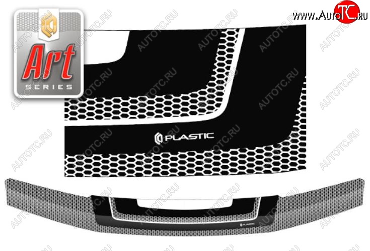 2 199 р. Дефлектор капота CA-Plastiс  Nissan Navara  2 D40 (2004-2010) дорестайлинг (Серия Art серебро)  с доставкой в г. Воронеж