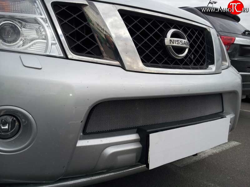 1 839 р. Сетка на бампер (рестайлинг) Novline  Nissan Navara  2 D40 (2004-2010) дорестайлинг  с доставкой в г. Воронеж