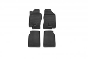 Комплект 3D ковриков салона Element (полиуретан) МКПП Nissan Navara 2 D40 дорестайлинг (2004-2010) (Черные)