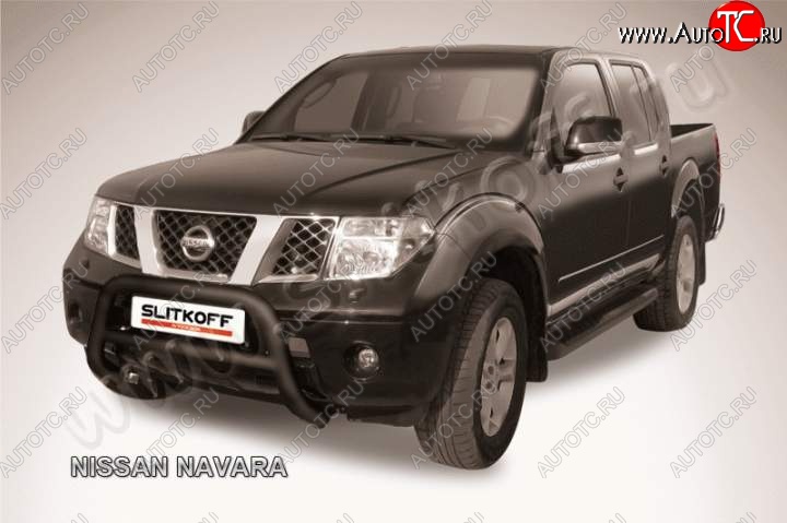 23 599 р. Кенгурятник d76 низкий Nissan Navara 2 D40 дорестайлинг (2004-2010) (Цвет: серебристый)  с доставкой в г. Воронеж