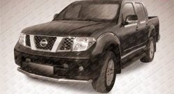 Одинарная защита переднего бампера из трубы диаметром 76 мм Slitkoff Nissan Navara 2 D40 дорестайлинг (2004-2010)