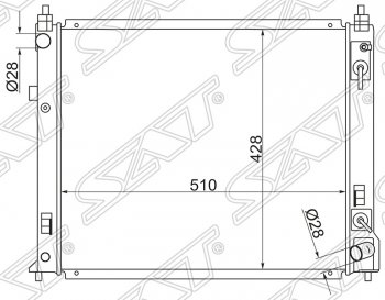 Радиатор двигателя (пластинчатый, МКПП/АКПП) SAT Nissan Tiida 2 хэтчбек C12 (2011-2019)