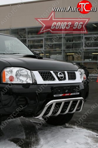 10 169 р. Защита переднего бампера нижняя Souz-96 - Акула  Nissan NP300 (2008-2013)  с доставкой в г. Воронеж