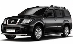 Защита порогов из трубы Ø51 Petroil Tuning Nissan Pathfinder R51 дорестайлинг (2004-2007) ()