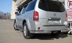 12 699 р. Защита заднего бампера углы d63 мм Металл Дизайн Nissan Pathfinder R51 дорестайлинг (2004-2007) (полированная нержавейка)  с доставкой в г. Воронеж. Увеличить фотографию 1