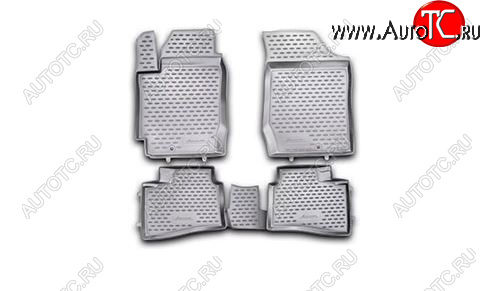 9 549 р. Комплект 3D ковриков салона Element полиуретан Nissan Pathfinder R51 дорестайлинг (2004-2007) (серый)  с доставкой в г. Воронеж