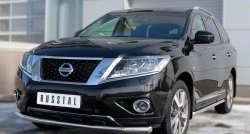 15 999 р. Одинарная защита переднего бампера диаметром 63 мм SLITKOFF  Nissan Pathfinder  R52 (2012-2017) дорестайлинг  с доставкой в г. Воронеж. Увеличить фотографию 2