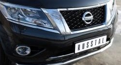 15 999 р. Одинарная защита переднего бампера диаметром 63 мм SLITKOFF  Nissan Pathfinder  R52 (2012-2017) дорестайлинг  с доставкой в г. Воронеж. Увеличить фотографию 3
