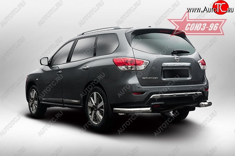 13 679 р. Защита заднего бампера из боковых уголков (d76) Souz-96 Nissan Pathfinder R52 дорестайлинг (2012-2017)  с доставкой в г. Воронеж
