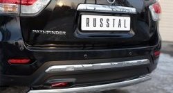 11 599 р. Защита заднего бампера (Ø75x42 мм, нержавейка) Russtal Nissan Pathfinder R52 дорестайлинг (2012-2017)  с доставкой в г. Воронеж. Увеличить фотографию 2