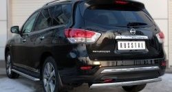 11 599 р. Защита заднего бампера (Ø75x42 мм, нержавейка) Russtal Nissan Pathfinder R52 дорестайлинг (2012-2017)  с доставкой в г. Воронеж. Увеличить фотографию 4