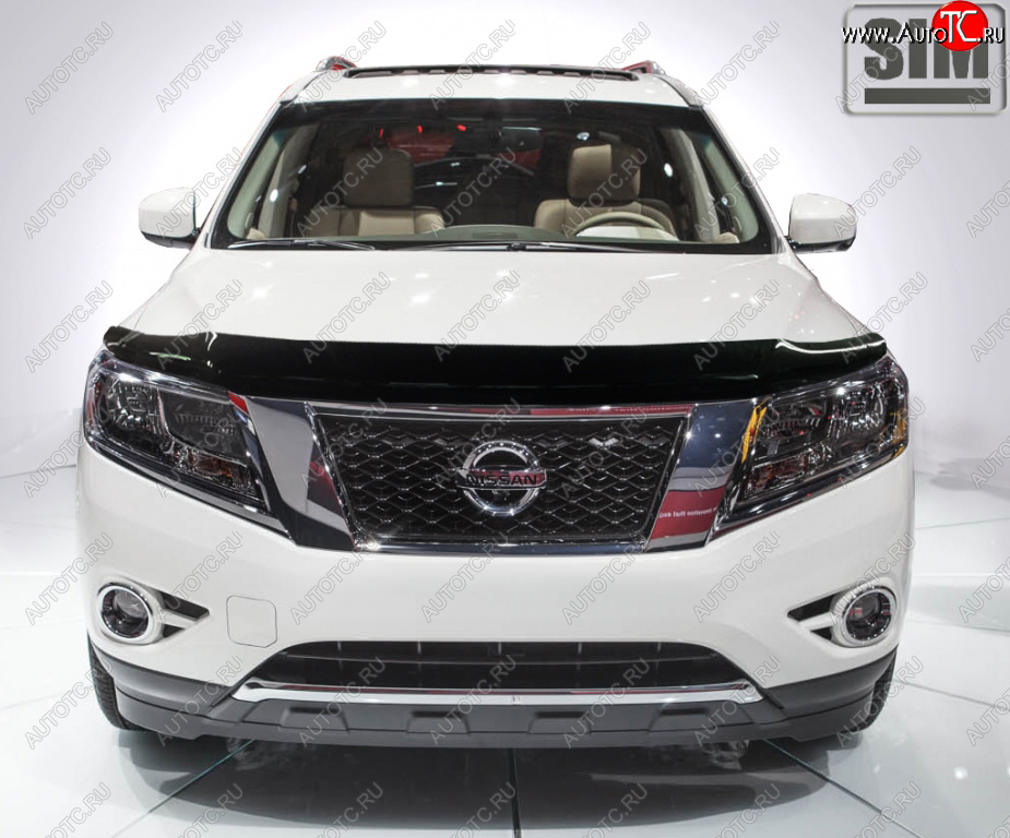 5 079 р. Дефлектор капота SIM Nissan Pathfinder R52 дорестайлинг (2012-2017)  с доставкой в г. Воронеж
