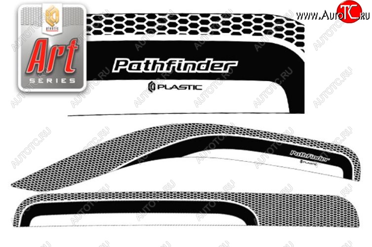 2 299 р. Дефлектора окон CA-Plastic  Nissan Pathfinder  R51 (2009-2014) рестайлинг (Серия Art графит, Без хром.молдинга)  с доставкой в г. Воронеж