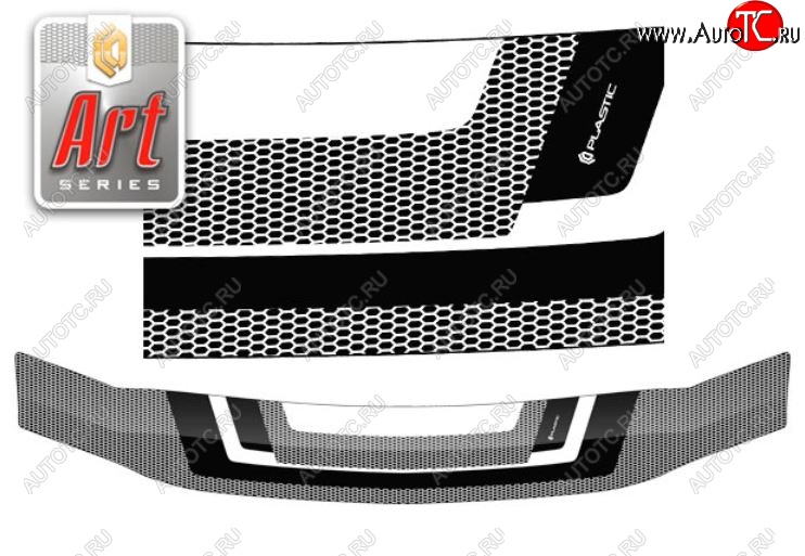 2 399 р. Дефлектор капота CA-Plastiс  Nissan Patrol  5 (2004-2010) Y61 2-ой рестайлинг (серия Art графит)  с доставкой в г. Воронеж