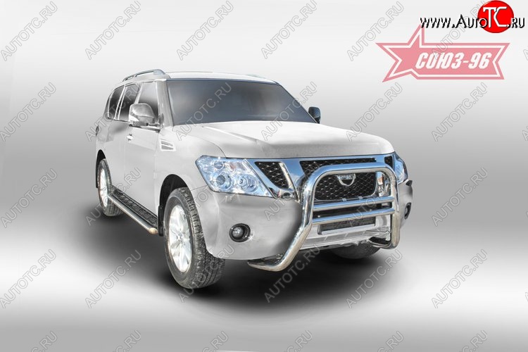 24 974 р. Защита переднего бампера Souz-96 (d76)  Nissan Patrol  6 (2010-2014) Y62 дорестайлинг  с доставкой в г. Воронеж