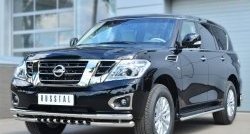 14 999 р. Защита порогов из круглой трубы диаметром 42 мм (рестайлинг) SLITKOFF Nissan Patrol 6 Y62 дорестайлинг (2010-2014)  с доставкой в г. Воронеж. Увеличить фотографию 3