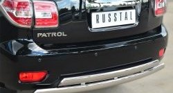 17 999 р. Защита заднего бампера (2 трубы Ø76х42 мм, нержавейка) Russtal Nissan Patrol 6 Y62 рестайлинг (2014-2017)  с доставкой в г. Воронеж. Увеличить фотографию 2