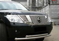 6 299 р. Декоративная вставка решетки радиатора (рестайлинг) Berkut  Nissan Patrol  5 (2004-2010) Y61 2-ой рестайлинг  с доставкой в г. Воронеж. Увеличить фотографию 1