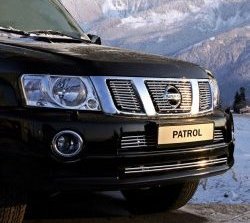 6 399 р. Декоративная вставка воздухозаборника (рестайлинг) Berkut  Nissan Patrol  5 (2004-2010) Y61 2-ой рестайлинг  с доставкой в г. Воронеж. Увеличить фотографию 1