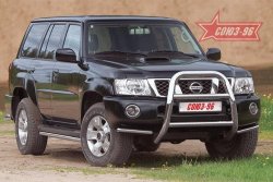 18 449 р. Защита переднего бампера Souz-96 (d76) Nissan Patrol 5 Y61 2-ой рестайлинг (2004-2010)  с доставкой в г. Воронеж. Увеличить фотографию 1