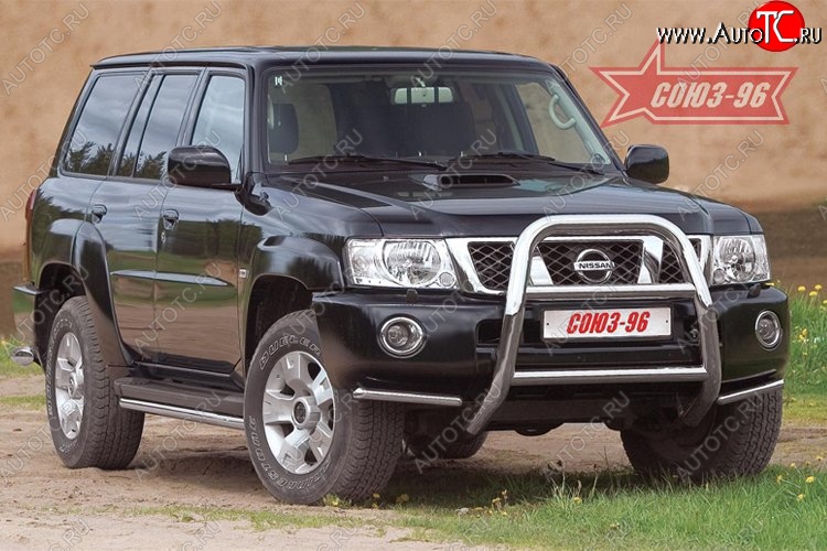 16 874 р. Защита порогов Souz-96 (d76) Nissan Patrol 5 Y61 2-ой рестайлинг (2004-2010)  с доставкой в г. Воронеж