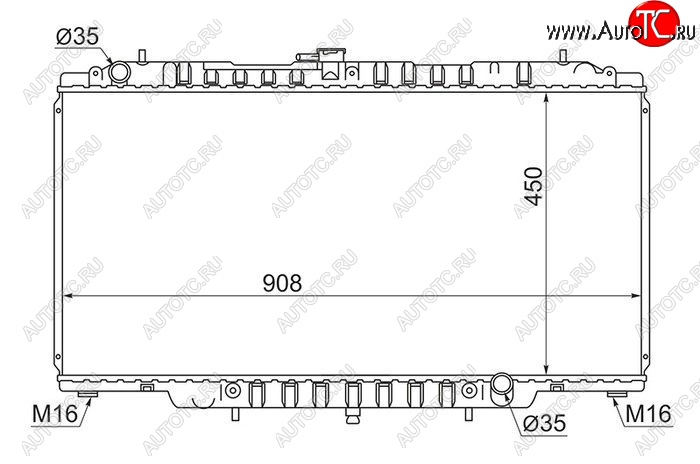 14 849 р. Радиатор двигателя SAT (пластинчатый, TB45E, МКПП/АКПП) Nissan Patrol 5 Y61 дорестайлинг (1997-2001)  с доставкой в г. Воронеж