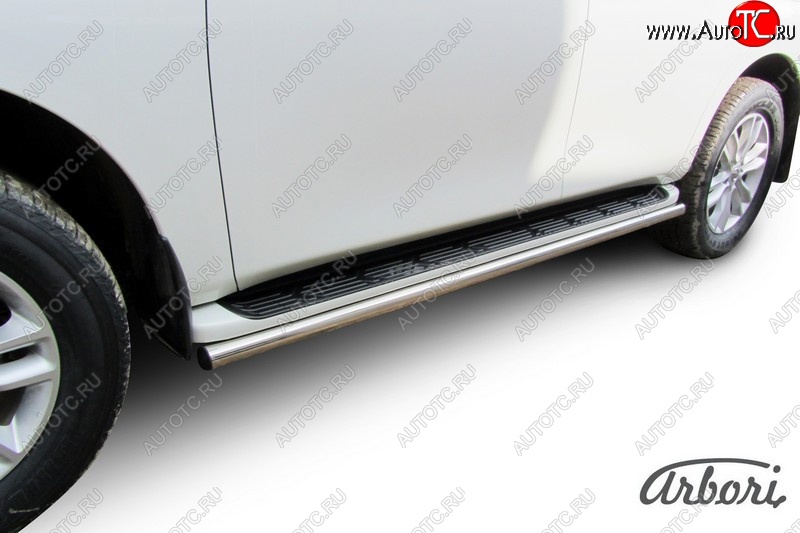 17 702 р. Защита штатных порогов Arbori (нержавейка, d57)  Nissan Patrol  6 (2010-2014) Y62 дорестайлинг  с доставкой в г. Воронеж