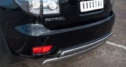 17 999 р. Защита заднего бампера (2 трубы Ø76х42 мм, нержавейка) Russtal Nissan Patrol 6 Y62 дорестайлинг (2010-2014)  с доставкой в г. Воронеж. Увеличить фотографию 2