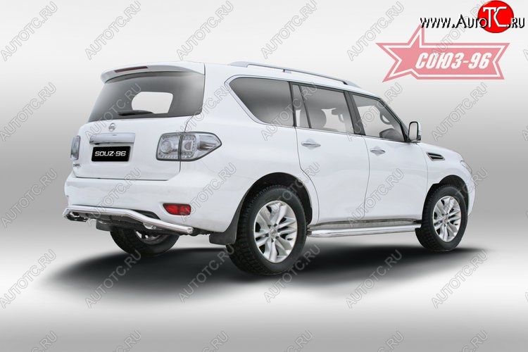 15 254 р. Защита заднего бампера Souz-96 (d60) Nissan Patrol 6 Y62 дорестайлинг (2010-2014)  с доставкой в г. Воронеж