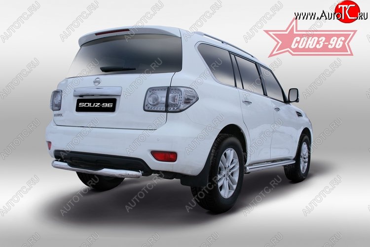 15 929 р. Защита заднего бампера с проступью Souz-96 (d76) Nissan Patrol 6 Y62 дорестайлинг (2010-2014)  с доставкой в г. Воронеж