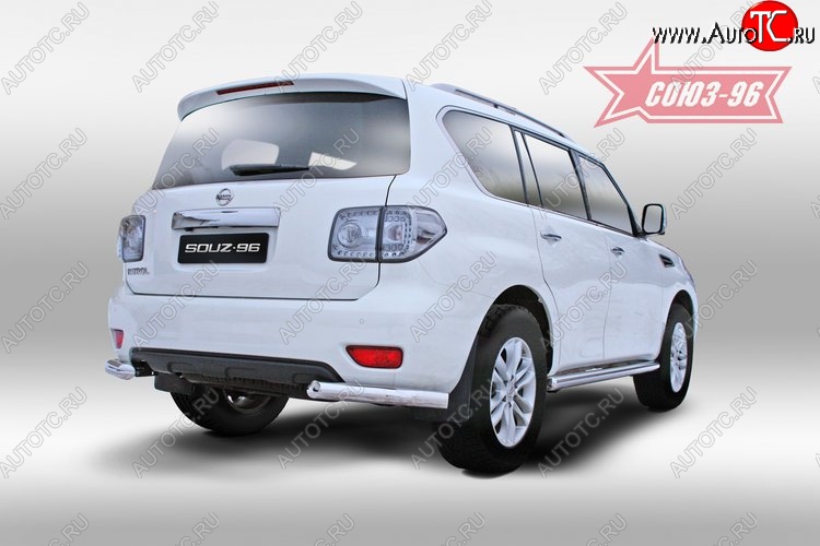 14 219 р. Защита заднего бампера Souz-96 (d76) Nissan Patrol 6 Y62 дорестайлинг (2010-2014)  с доставкой в г. Воронеж