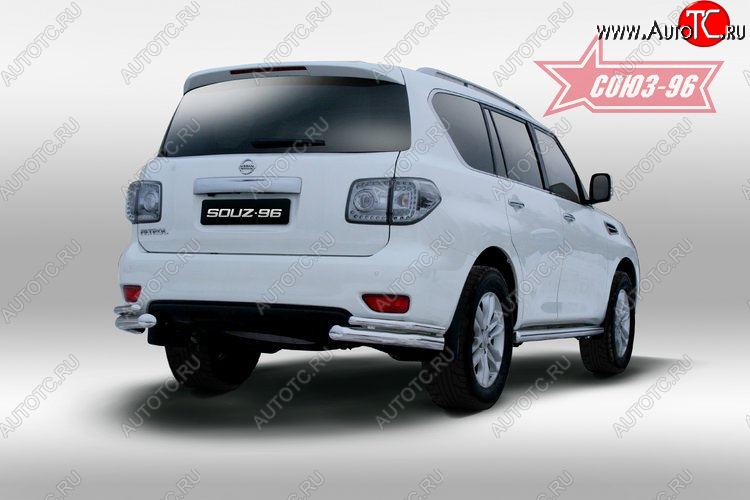 19 034 р. Защита заднего бампера Souz-96 (d76/42)  Nissan Patrol  6 (2010-2014) Y62 дорестайлинг  с доставкой в г. Воронеж