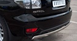 11 599 р. Защита заднего бампера из овальной трубы диаметром 75x42 мм Russtal Nissan Patrol 6 Y62 дорестайлинг (2010-2014)  с доставкой в г. Воронеж. Увеличить фотографию 2