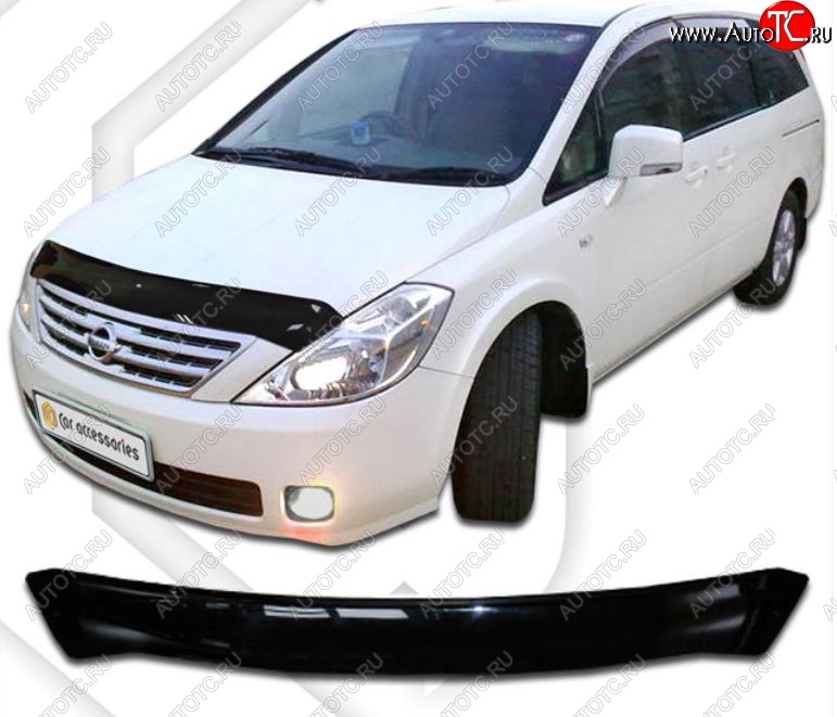 1 999 р. Дефлектор капота CA-Plastic  Nissan Presage (2003-2009) (Classic черный, Без надписи)  с доставкой в г. Воронеж