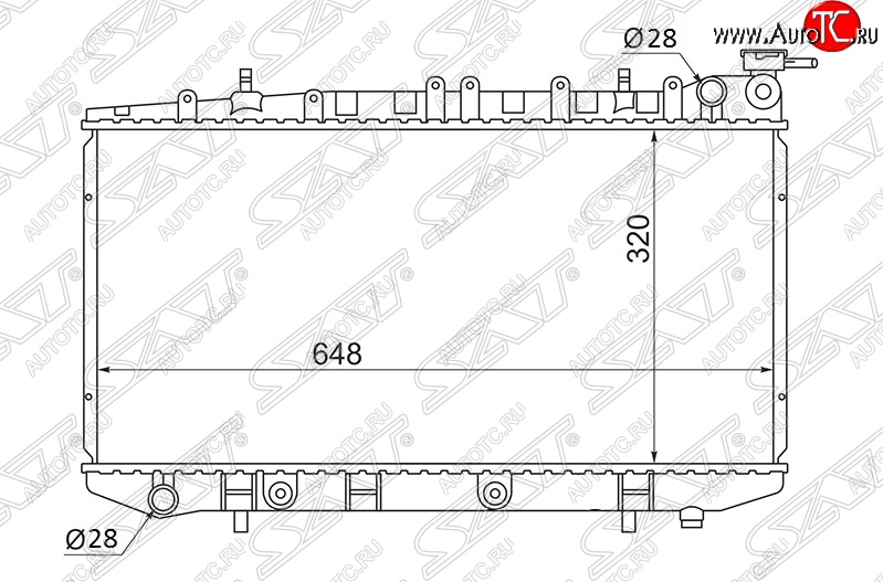 7 849 р. Радиатор двигателя (пластинчатый, МКПП/АКПП) SAT  Nissan Pulsar  N14 - Sunny  N14  с доставкой в г. Воронеж