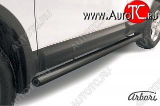 6 569 р. Защита штатных порогов Arbori (черная, d76 mm). Nissan Qashqai 1 дорестайлинг (2007-2010)  с доставкой в г. Воронеж