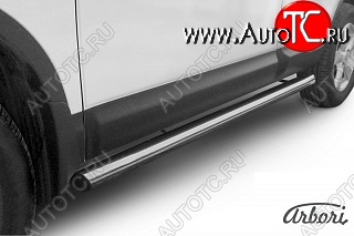 12 509 р. Защита штатных порогов Arbori (нержавейка, d76 mm). Nissan Qashqai 1 дорестайлинг (2007-2010)  с доставкой в г. Воронеж