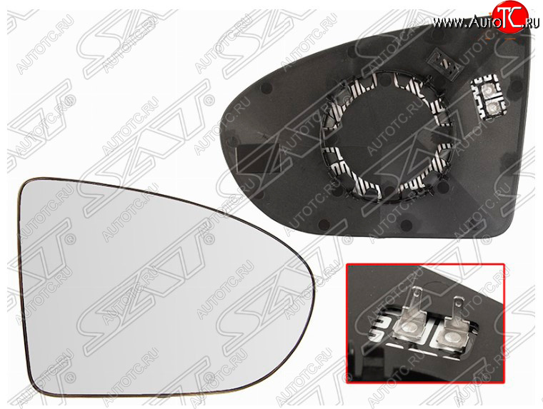 719 р. Правое полотно зеркала SAT (сферическое, с обогревом) Nissan Qashqai 1 дорестайлинг (2007-2010)  с доставкой в г. Воронеж