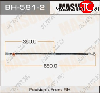 1 539 р. Правый передний тормозной шланг MASUMA Nissan Qashqai 1 J10 рестайлинг (2010-2013)  с доставкой в г. Воронеж
