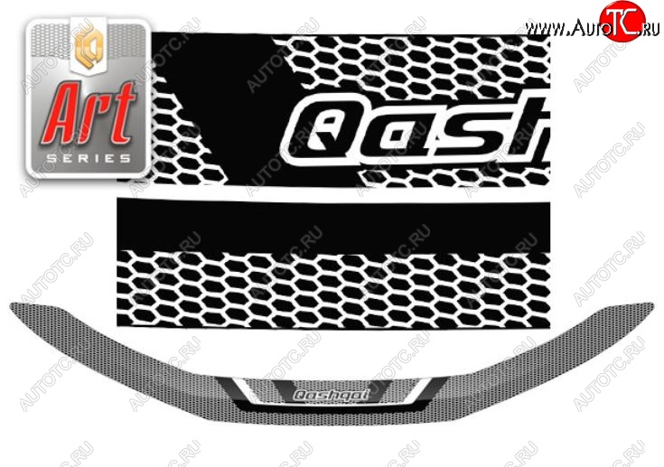 2 159 р. Дефлектор капота CA-Plastiс  Nissan Qashqai  2 (2017-2022) J11 рестайлинг (Серия Art графит)  с доставкой в г. Воронеж