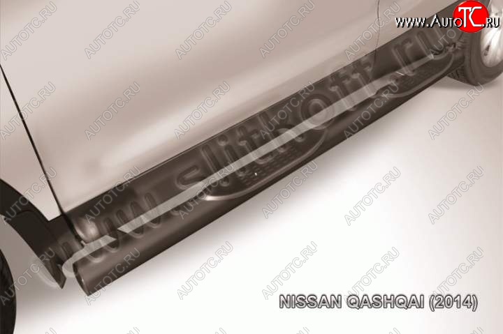 12 399 р. Защита порогов Slitkoff  Nissan Qashqai  2 (2013-2019) J11 дорестайлинг (Цвет: серебристый)  с доставкой в г. Воронеж