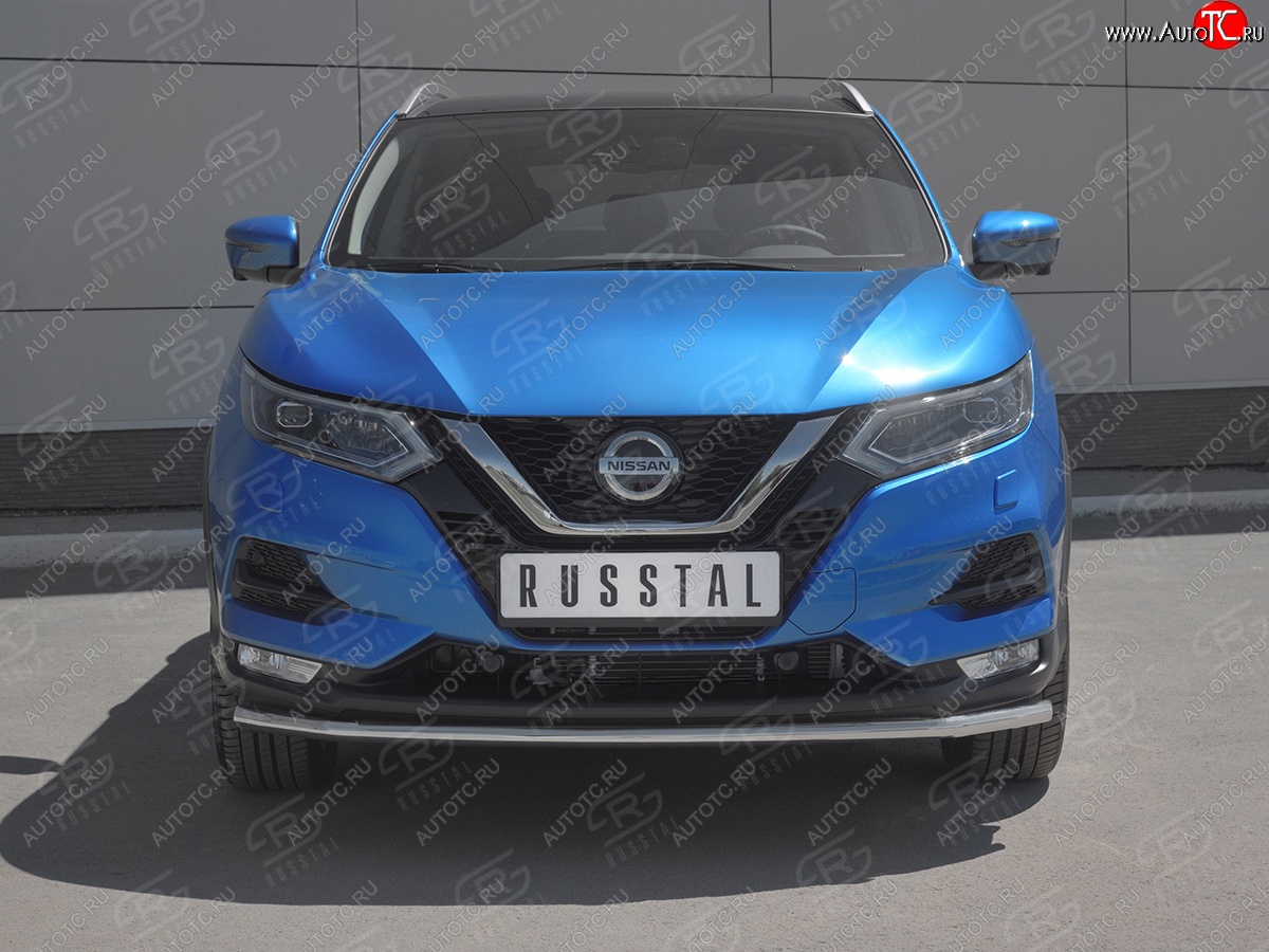 13 999 р. Защита переднего бампера (Ø42 мм, нержавейка) SLITKOFF Nissan Qashqai 2 J11 рестайлинг (2017-2022)  с доставкой в г. Воронеж