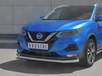 14 849 р. Защита переднего бампера (Ø 63 мм, нержавейка) SLITKOFF Nissan Qashqai 2 J11 рестайлинг (2017-2022)  с доставкой в г. Воронеж. Увеличить фотографию 2