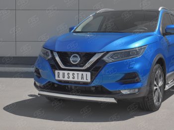 11 799 р. Защита переднего бампера (Ø75x42 мм, нержавейка) Russtal Nissan Qashqai 2 J11 рестайлинг (2017-2022)  с доставкой в г. Воронеж. Увеличить фотографию 2