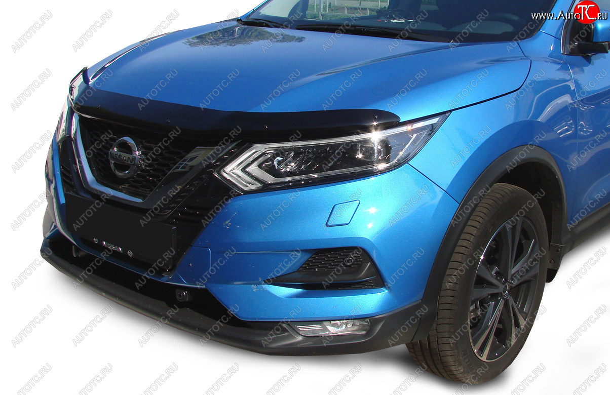 3 299 р. Дефлектор капота SIM  Nissan Qashqai  2 (2017-2022) J11 рестайлинг  с доставкой в г. Воронеж