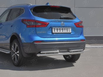 17 399 р. Защита заднего бампера (Ø63/42 мм, нержавейка) SLITKOFF  Nissan Qashqai  2 (2017-2022) J11 рестайлинг  с доставкой в г. Воронеж. Увеличить фотографию 2