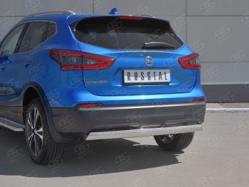 14 999 р. Защита заднего бампера (Ø75x42 мм, нержавейка) Russtal Nissan Qashqai 2 J11 рестайлинг (2017-2022)  с доставкой в г. Воронеж. Увеличить фотографию 2